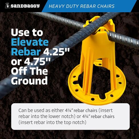 Sandbaggy Plastic Rebar Support Chairs - Elevates #3 to #5 Rebar 4-1/4" or 4-3/4" - Concrete Chair and Steel Wire Mesh (500, 4.25" - 4.75") in Saudi Arabia
