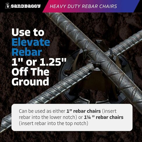 Sandbaggy Plastic Rebar Support Chairs - Elevates #3 to #5 Rebar 1" or 1-1/4" - Concrete Chair and Steel Wire Mesh (4000, 1" - 1.25") in Saudi Arabia