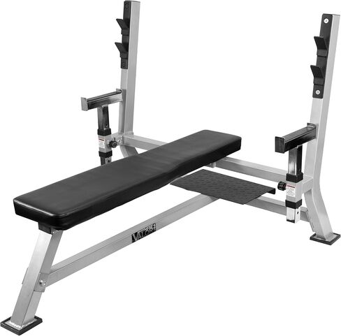 Valor Fitness Olympic Bench Press Station مع رف القرفصاء - أذرع نصاب قابلة للتعديل ، وصيد السلامة ، وتخزين الألواح - سعة 500 رطل للتدريب على قوة الصالة الرياضية المنزلية in Saudi Arabia