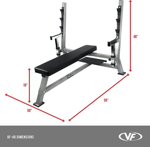 Valor Fitness Olympic Bench Press Station مع رف القرفصاء - أذرع نصاب قابلة للتعديل ، وصيد السلامة ، وتخزين الألواح - سعة 500 رطل للتدريب على قوة الصالة الرياضية المنزلية in Saudi Arabia