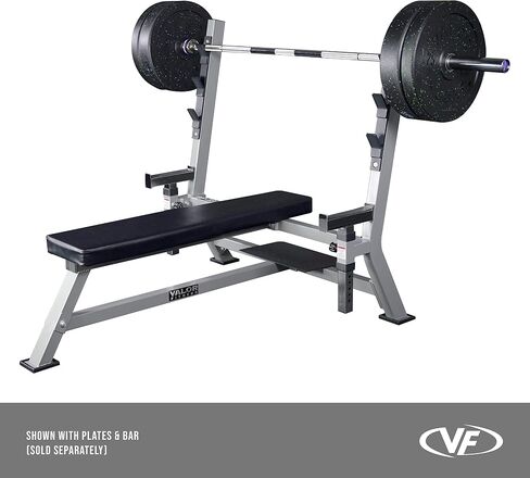 Valor Fitness Olympic Bench Press Station مع رف القرفصاء - أذرع نصاب قابلة للتعديل ، وصيد السلامة ، وتخزين الألواح - سعة 500 رطل للتدريب على قوة الصالة الرياضية المنزلية in Saudi Arabia