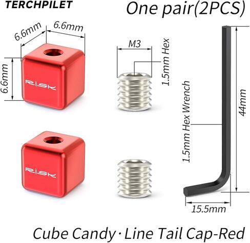 أغطية نهاية كابل الدراجة ، تجعيد كابل السبائك للدراجات على الطرق والجبال - تشمل أغطية ذيل سلك مربعة ، ومسامير عداد الماكينة و swansagonal spanner | نصائح متينة وآمنة الفرامل/كبل التحول in Kuwait
