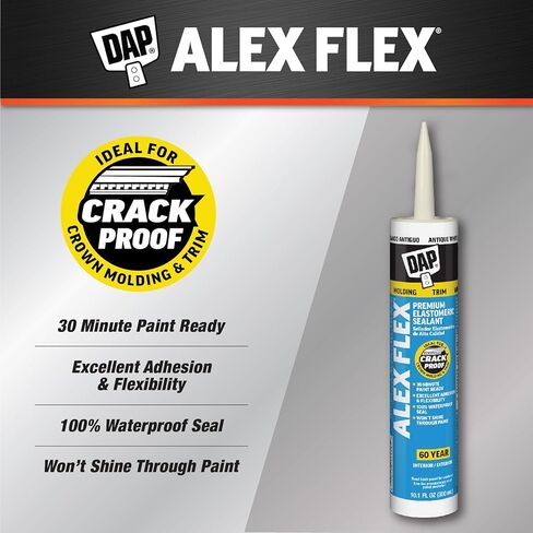 DAP Alex Flex Premium Molding & Trim Siliconized Sealant, Antique White, 10.1 Oz in Saudi Arabia