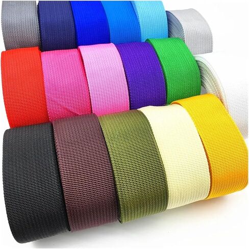 Nylon Webbing Belt，Heavy Cotton Webbing， 5 Yards 38mm Canvas Ribbon Belt Bag Webbing Nylon Webbing Pet Webbing Knapsack Strapping Sewing Bag Belt Accessories Webbing Strap in Kuwait