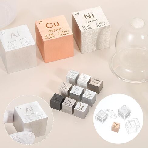 UXCELL 2 PCS TUNGSTEN CUBE ، 0.5 بوصة عالية الكثافة العنصر المكعب المكعب الكثافة المعدنية لعناصر كيميائية مجموعة تجربة تعليمية العلوم ، الفضة in Saudi Arabia