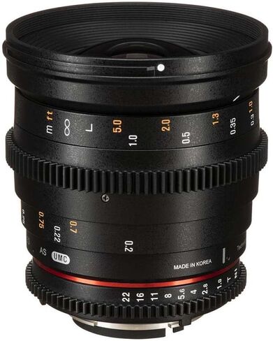 Rokinon 20mm T1.9 Cine DS AS ED UMC Wide Angle Cine Lens for Canon EF | Cinema lens provides smooth manual focus and consistent optical performance for professional video production. in Saudi Arabia