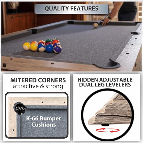 7 FT 3 in 1 Multi Game Pool Table with Dining Top Ping Pong Table Combo, Includes Pool Table Accessories and Tennis Paddles. in Kuwait