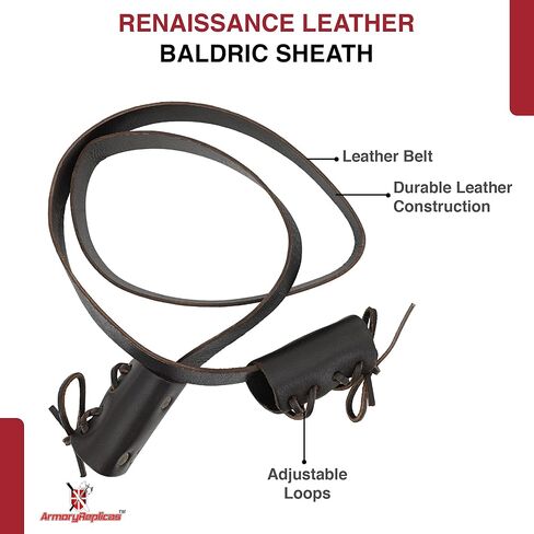 RERHORE REPLICAS ™ الجلود البلادي في العصور الوسطى غمد الظهر للسيوف - حامل سيف قابل للتعديل ودائم in Kuwait