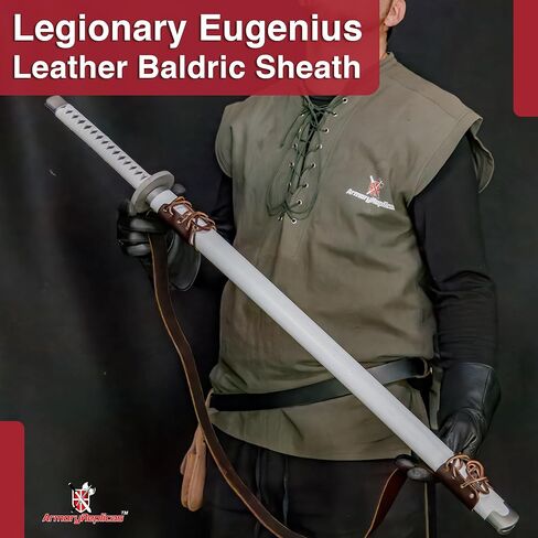 RERHORE REPLICAS ™ الجلود البلادي في العصور الوسطى غمد الظهر للسيوف - حامل سيف قابل للتعديل ودائم in Kuwait