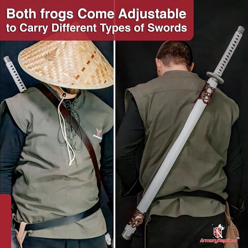 RERHORE REPLICAS ™ الجلود البلادي في العصور الوسطى غمد الظهر للسيوف - حامل سيف قابل للتعديل ودائم in Kuwait