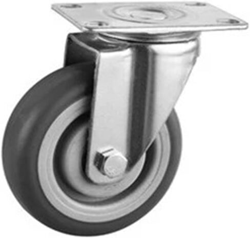4 Pieces/lot 3 inches/4 inches/5 inches Medium Gray TPR casters Flat Tool Trolley Silent Swivel Wheel Rubber Trolley(Brake,4 Inch) in Saudi Arabia