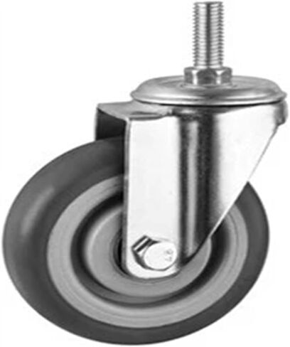 4 Pieces/lot 3 inches/4 inches/5 inches Medium Gray TPR casters Flat Tool Trolley Silent Swivel Wheel Rubber Trolley(Brake,4 Inch) in Saudi Arabia