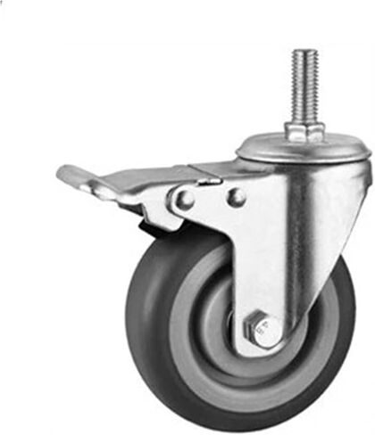 4 Pieces/lot 3 inches/4 inches/5 inches Medium Gray TPR casters Flat Tool Trolley Silent Swivel Wheel Rubber Trolley(Brake,4 Inch) in Saudi Arabia