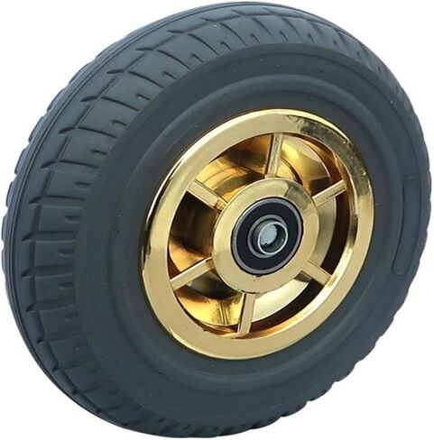1 Pack 5 Inch Casters Heavy Duty Silent Wheels Gold Edge Beacon Fire Rubber Single Flat Drive Push in Saudi Arabia