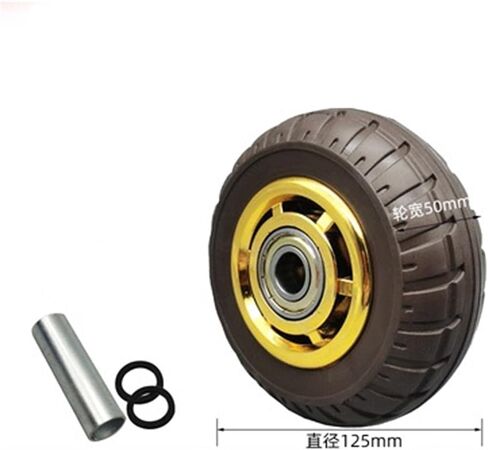 1 Pack 5 Inch Casters Heavy Duty Silent Wheels Gold Edge Beacon Fire Rubber Single Flat Drive Push in Saudi Arabia