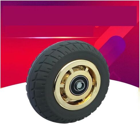 1 Pack 5 Inch Casters Heavy Duty Silent Wheels Gold Edge Beacon Fire Rubber Single Flat Drive Push in Saudi Arabia