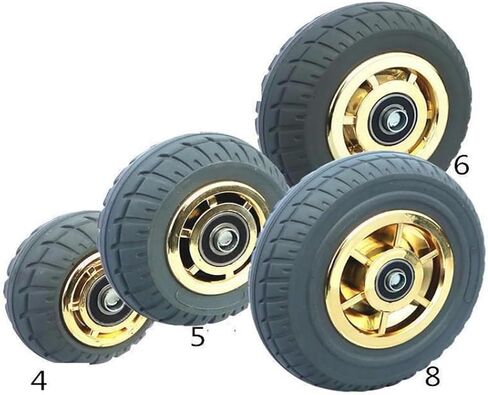 1 Pack 5 Inch Casters Heavy Duty Silent Wheels Gold Edge Beacon Fire Rubber Single Flat Drive Push in Saudi Arabia