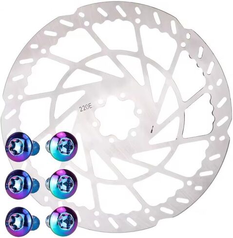 ZTTO 220mm Bike Disc Brake Rotor Thicken 2.3mm, More Durable Stainless Steel Bicycle Disc Brake Rotor with Colored Bolts for Road Bike, Mountain Bike, MTB, BMX (220mm) in Saudi Arabia