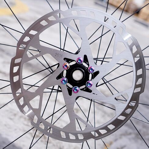 ZTTO 220mm Bike Disc Brake Rotor Thicken 2.3mm, More Durable Stainless Steel Bicycle Disc Brake Rotor with Colored Bolts for Road Bike, Mountain Bike, MTB, BMX (220mm) in Saudi Arabia