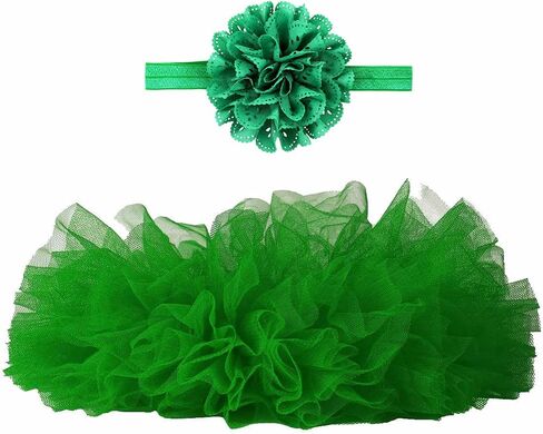 Angla 2pcs Flower Headband Tutu Skirt for Newborn Baby Girl (Yellow), Medium in Saudi Arabia