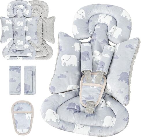 TANOFAR Car Seat Head Support Baby - Infant Car Seat Insert for Newborn Girls Boys - Soft Carseat Head Support for Infant - Newborn Carseat Insert for Car Seats, Strollers, Swings (Purple Floral) in Saudi Arabia