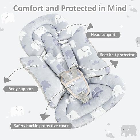 TANOFAR Car Seat Head Support Baby - Infant Car Seat Insert for Newborn Girls Boys - Soft Carseat Head Support for Infant - Newborn Carseat Insert for Car Seats, Strollers, Swings (Purple Floral) in Saudi Arabia