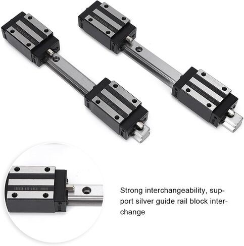 HG15 دليل خطية السكك الحديدية 2PCs مع 4pcs كتلة شريحة عالية الدقة تبادل قوي لآلات CNC الأتمتة الصناعية البناء الحديد الزهر متين (HG15-200mm) in Kuwait