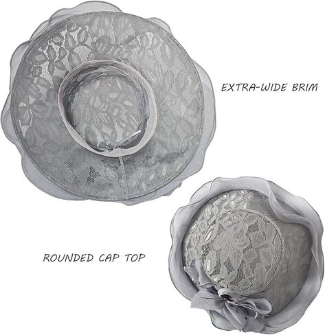 Lace Women Sun Hat, Elegant Flower Wide Brim Adjustable Flower Sun Protection Hat Foldable Summer Beach Bucket Cap in Kuwait