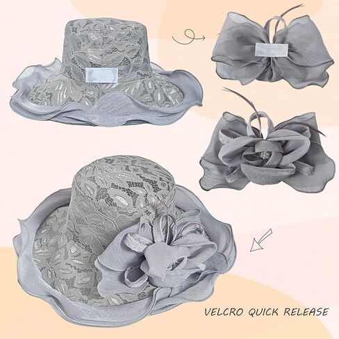 Lace Women Sun Hat, Elegant Flower Wide Brim Adjustable Flower Sun Protection Hat Foldable Summer Beach Bucket Cap in Kuwait