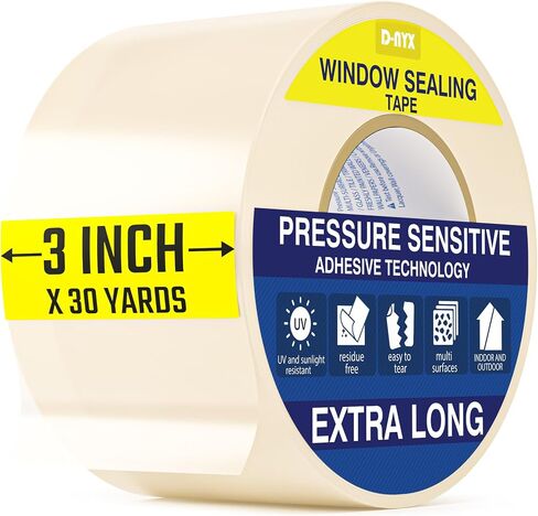 Window Sealing Tape 1 Pack Transparent Sealing Heavy-Duty Residue-Free RV Insulation for Doors and Windows, Clear Weather Stripping Draft Isolation Tape (1 Pack 2 inch) in Kuwait