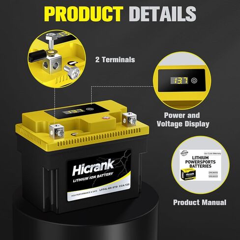 YTX9-BS ، 2x Cranking Power ، 5x Life ، Lithium LifePo4 Potorcycle Battery ، 280 CCA ، Digital Readout ، PowerSports Battery ، Matv for ATV ، UTV ، 4 Wheeler ، Seadoo ، Polaris ، Lawn Mower ، Generator in Kuwait