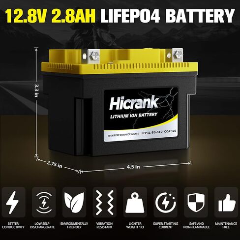 YTX9-BS ، 2x Cranking Power ، 5x Life ، Lithium LifePo4 Potorcycle Battery ، 280 CCA ، Digital Readout ، PowerSports Battery ، Matv for ATV ، UTV ، 4 Wheeler ، Seadoo ، Polaris ، Lawn Mower ، Generator in Kuwait