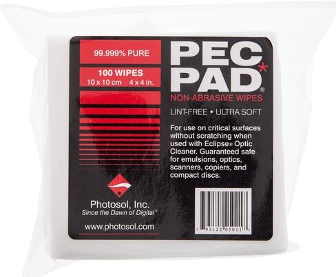 PEC-PAD Lint Free Wipes 4"x4" Non-Abrasive Ultra Soft Cloth for Cleaning Sensitive Surfaces like Camera, Lens, Filters, Film, Scanners, Telescopes, Microscopes, Binoculars. (100 Sheets Per/Pkg) 4-Pack in Saudi Arabia