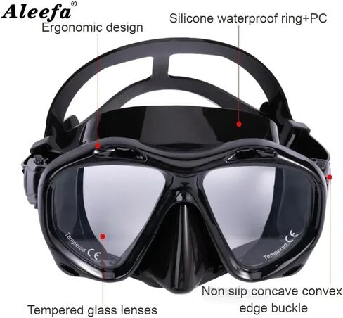 +2.0 to +5.0 Hyperopia Diving Mask Farsighted with Tempered Glass Lenses, Gear for Men Women in Saudi Arabia