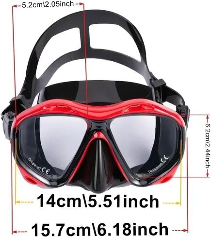 +2.0 to +5.0 Hyperopia Diving Mask Farsighted with Tempered Glass Lenses, Gear for Men Women in Saudi Arabia