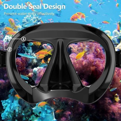+2.0 to +5.0 Hyperopia Diving Mask Farsighted with Tempered Glass Lenses, Gear for Men Women in Saudi Arabia