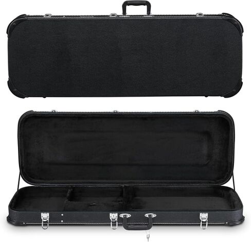 Ktaxon Electric Guitar Hard Case, Rectangle Wooden Standard 39-Inch Electric Guitars Hard-Shell Protective Carrying Case for KST/KTL/170 Model with Lock Latch Padding (Black) in Kuwait