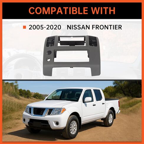 وحدة التحكم في مركز Ecotric Center Dash متوافق مع Nissan Frontier 2005-2020 جهاز تقليم أدوات القطع لرقم الجزء 68259-ZP16D ، رمادي in Saudi Arabia