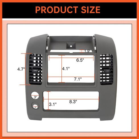 وحدة التحكم في مركز Ecotric Center Dash متوافق مع Nissan Frontier 2005-2020 جهاز تقليم أدوات القطع لرقم الجزء 68259-ZP16D ، رمادي in Saudi Arabia