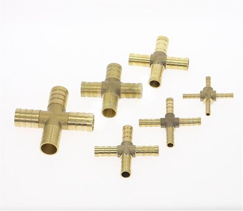 Qinlu-Brass Connector Hose Fitting 2 3 4 Way Brass Barb Pipe Fitting Brass Connector For Hose Copper Pagoda Water Tube Fittings, corrosion resistance(U Type,10mm Barb) in Saudi Arabia