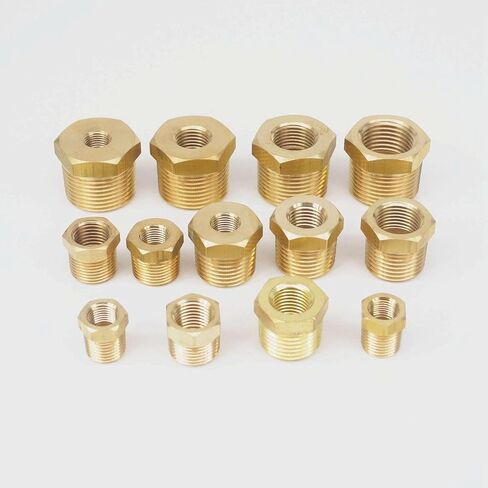 Qinlu-Brass Connector Hose Fitting 1/4" 3/8" 1/2" 3/4" NPT BSPT Male To Female Thread Brass Reducer Bushing Reducing Pipe Fitting Coupler Connector, corrosion resistance(Type 5) in Saudi Arabia