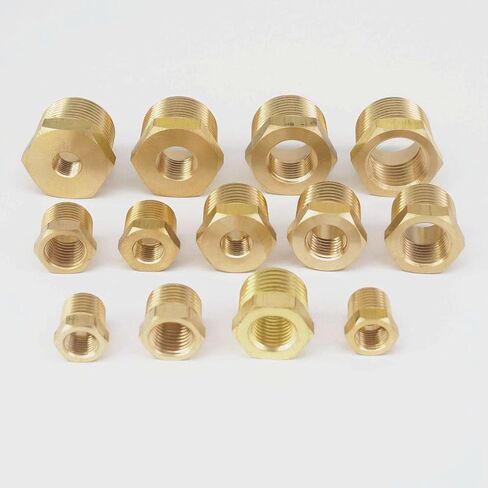 Qinlu-Brass Connector Hose Fitting 1/4" 3/8" 1/2" 3/4" NPT BSPT Male To Female Thread Brass Reducer Bushing Reducing Pipe Fitting Coupler Connector, corrosion resistance(Type 5) in Saudi Arabia