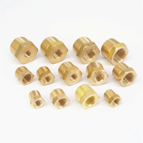 Qinlu-Brass Connector Hose Fitting 1/4" 3/8" 1/2" 3/4" NPT BSPT Male To Female Thread Brass Reducer Bushing Reducing Pipe Fitting Coupler Connector, corrosion resistance(Type 5) in Saudi Arabia