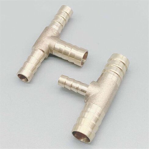 موصل Qinlu-brass خرطوم تركيب 4 مم 5 مم 6 ملم 8 مم 10 مم 12 مم 14 مم 16 مم نوع TEE تقليل خرطوم Barb Barb Bars Parced Tube Tube Adapter Adapter Adapter ، مقاومة التآكل (8 12 8 ملم OD) in Saudi Arabia