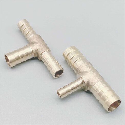 موصل Qinlu-brass خرطوم تركيب 4 مم 5 مم 6 ملم 8 مم 10 مم 12 مم 14 مم 16 مم نوع TEE تقليل خرطوم Barb Barb Bars Parced Tube Tube Adapter Adapter Adapter ، مقاومة التآكل (8 12 8 ملم OD) in Saudi Arabia