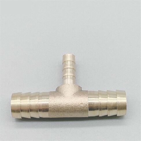 موصل Qinlu-brass خرطوم تركيب 4 مم 5 مم 6 ملم 8 مم 10 مم 12 مم 14 مم 16 مم نوع TEE تقليل خرطوم Barb Barb Bars Parced Tube Tube Adapter Adapter Adapter ، مقاومة التآكل (8 12 8 ملم OD) in Saudi Arabia