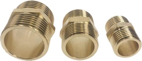 توصيل موصل Qinlu-brass تركيب 1/8 "1/4" 3/8 "1/2" 3/4 "1" أنابيب النحاس الأنبوب السداسي الملحوم بالمراتية سريعة المحول ذكور موصل الماء وموصل الغاز ، ومقاومة التآكل (3/8 ") in Saudi Arabia