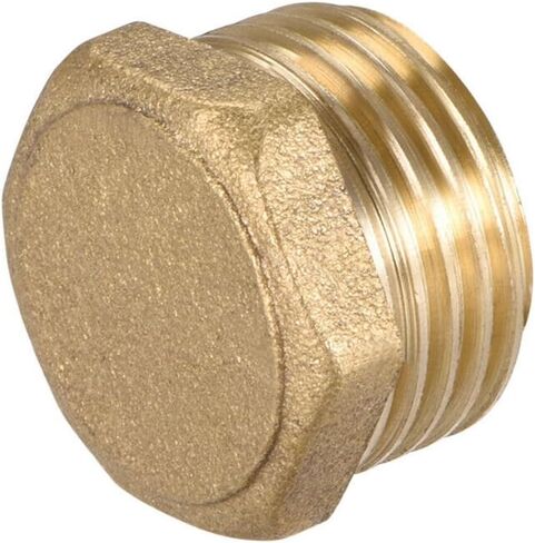 توصيل موصل Qinlu-brass تركيب 1/8 "1/4" 3/8 "1/2" BSP Male Thread Brass Pipe External Hex Hex Brass Cap Cap Plact Adapter CONCTURCE CONCERCER ، مقاومة التآكل (3/8 ") in Saudi Arabia