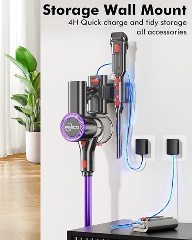 Cordless Vacuum Cleaner, 25kPA Vacuum Cleaners for Home, Stick Vac with Anti-Tangle Brush, 40 Mins Runtime, Lightweight, Versatile for Carpet, Hard Floor, Pet Hair (Purple) in Saudi Arabia