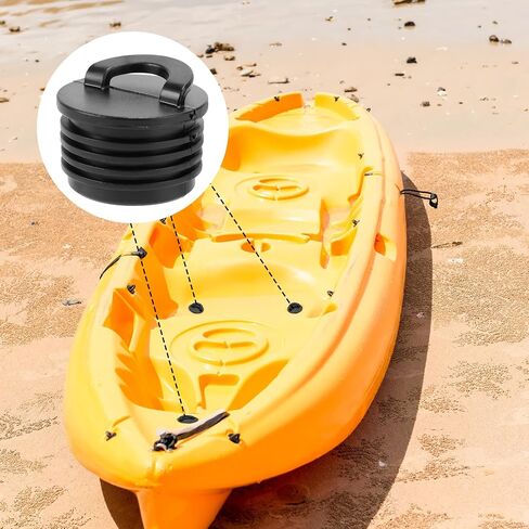 8pcs Kayak Scupper Plug Kit ، Universal Frugle Rubber Push-in Rib Drain Dists Livewell مع مقبض مقوى للجلوس على قوارب القوارب القوارب والقوارب (أسود) in Saudi Arabia